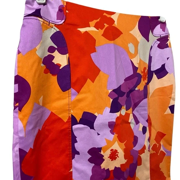 New York & Company vibrant multicolor floral abstract print pencil skirt size 4 - Picture 3 of 9